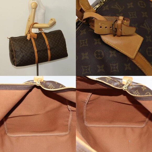 LOUIS VUITTON Monogram Keepall 60 Boston Bag M41422 LV Auth - Picture 15 of 16